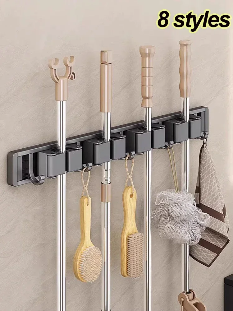 Mop and Broom Organizer Mop Ho - огляд і ціна Workshop Tools On Wall
